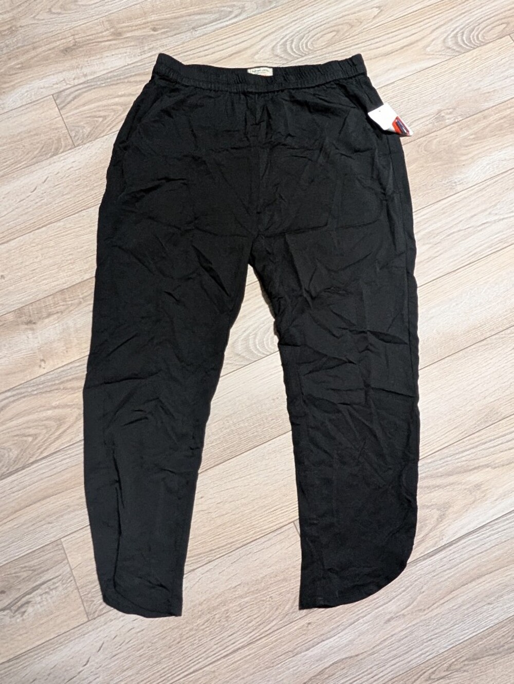 Marine Layer Black Cropped Linen Pants